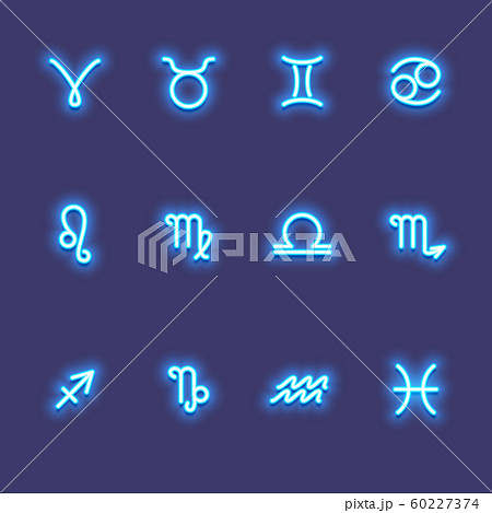 Zodiac signs icons, horoscope symbols set, vector 60227374
