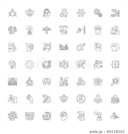 Engineering linear icons, signs, symbols vector line illustration set 60228202