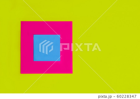Blank square cyan blue reminder memo note for 60228347
