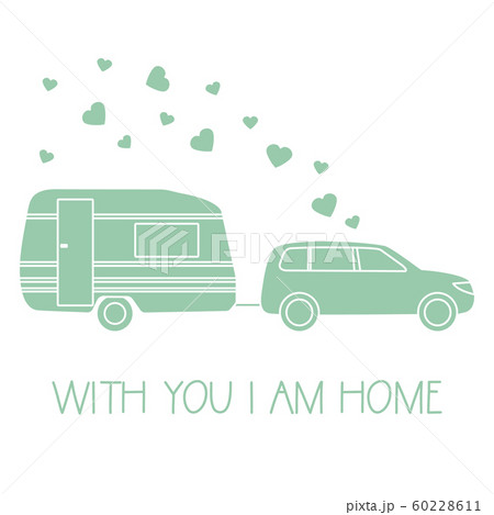 Car, trailer Valentine's day, wedding. Romantic Car, trailer Valentine's day, wedding. Romantic 60228611