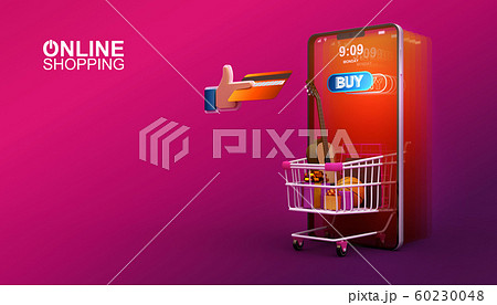 Online Shopping, Mobile Application, 3d rendering illustration Online Shopping, Mobile Application, 3d rendering illustration 60230048