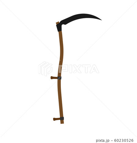 Scythe black gardening harvest tool flat icon 60230526