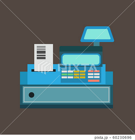 Cash register vector icon front view. Currency Cash register vector icon front view. Currency 60230696