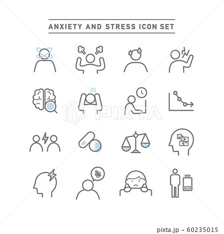 ANXIETY AND STRESS ICON SET ANXIETY AND STRESS ICON SET 60235015
