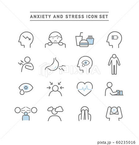 ANXIETY AND STRESS ICON SET 60235016
