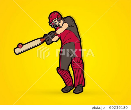 Cricket Player Action Cartoon Sport Graphic のイラスト素材 Cricket Player Action Cartoon Sport Graphic のイラスト素材