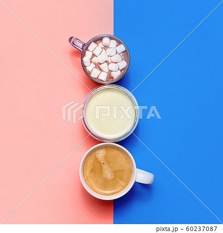 Living coral and classic blue background with 60237087