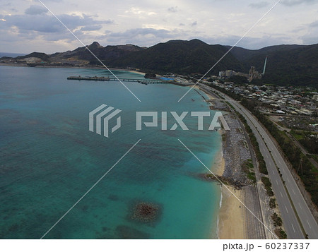 辺野古の埋立地〜ドローンで空撮（沖縄県名護市山入端） 60237337