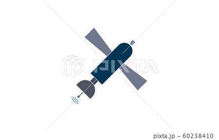 Space Satellite Icon Simple Style Vector Image のイラスト素材