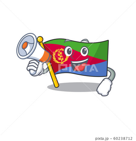 Funny cartoon style of flag eritrea with megaphone Funny cartoon style of flag eritrea with megaphone 60238712