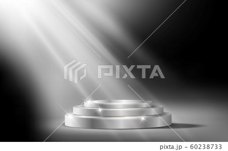 silver podium and white light in the studio room 60238733