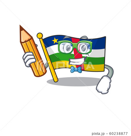 Cool smart Student flag central african character holding pencil Cool smart Student flag central african character holding pencil 60238877