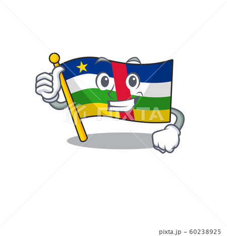 Cartoon of flag central african making Thumbs up gesture 60238925