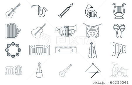 Musical instrument icon set flat style vector illustration.	 60239041