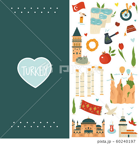 Design, template with famous landmarks of Turkey 60240197