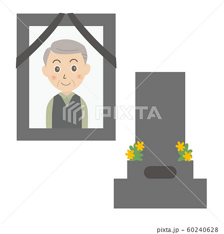 お墓　遺影　おじいさん 60240628