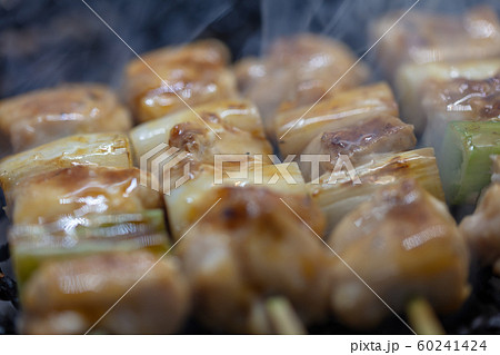 焼鳥_炭火焼き（炭焼き・網焼き・七輪・一人・宅飲み・バーベキュー・BBQ 60241424