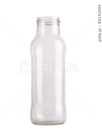 Wide-necked glass bottle close-up. Wide-necked glass bottle close-up. 60242094