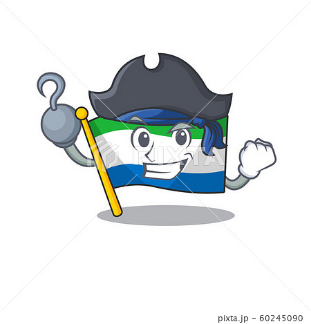 Cute pirates is holding flag mascot cartoon icon clip art