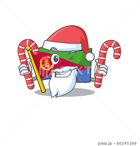 Flag eritrea Cartoon character in Santa with candy 60245169