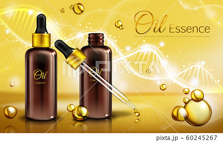 Oil essence in brown glass bottles with pipette 60245267