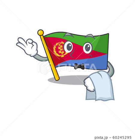 Flag eritrea Character on A stylized Waiter look Flag eritrea Character on A stylized Waiter look 60245295