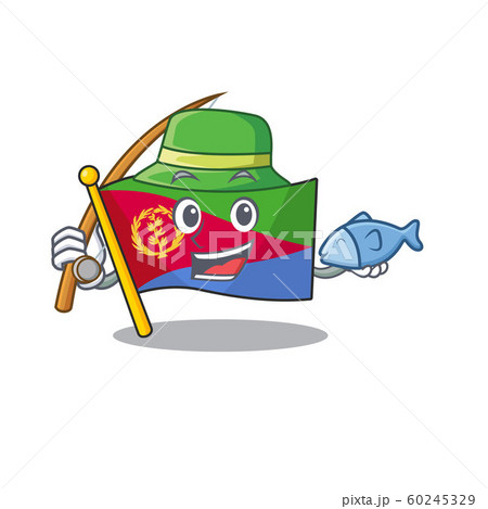 Cartoon character of funny Fishing flag eritrea design Cartoon character of funny Fishing flag eritrea design 60245329