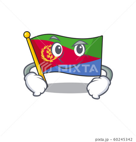 Flag eritrea mascot cartoon style with Smirking face 60245342
