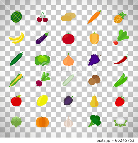 Vegetables and fruit icons Vegetables and fruit icons 60245752