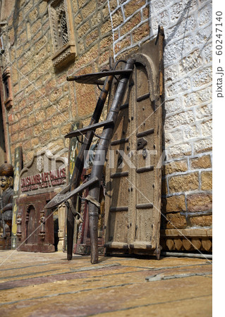 Traditional architectural details of Haveli or palace at Jaisalmer, Rajasthan, India 60247140