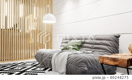 Modern design living room interior in Scandinavian style . 3D rendering Modern design living room interior in Scandinavian style . 3D rendering 60248275