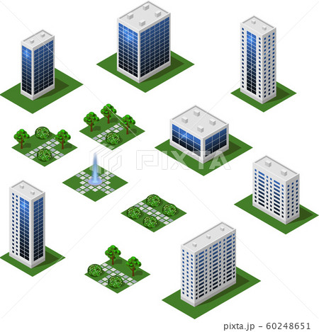 Isometric city set. Urban landscape 3d modules Isometric city set. Urban landscape 3d modules 60248651