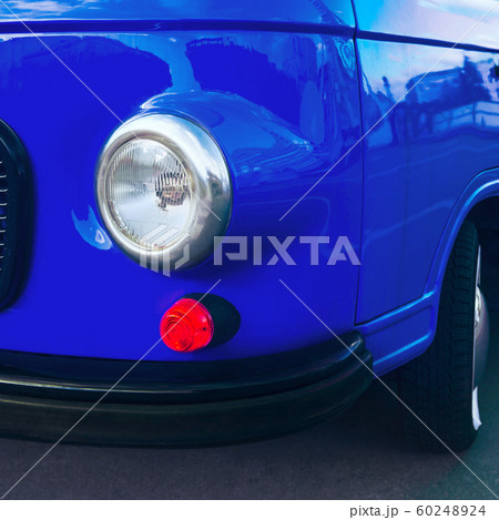Retro car in a modern trendy blue color. 60248924