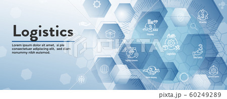 Logistics icon set and web header banner with Logistics icon set and web header banner with 60249289