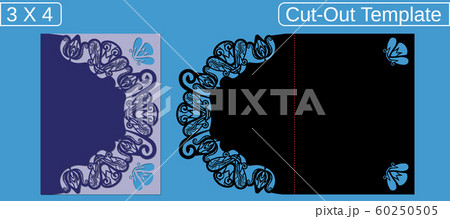 Laser cut wedding invitation card template. Laser cut wedding invitation card template. 60250505