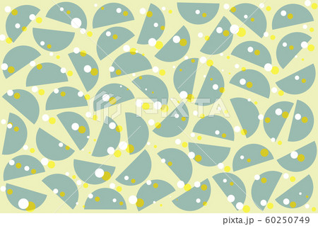 Khaki white random dots and blue semicircles on beige background. Abstract geometric shapes pattern in retro style , textile decor Khaki white random dots and blue semicircles on beige background. Abstract geometric shapes pattern in retro style , textile decor 60250749