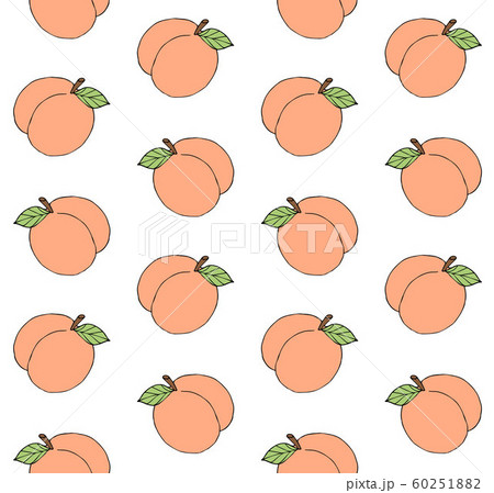 Vector seamless pattern of doodle sketch peach 60251882