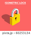 3D isometric lock vector	 60253134