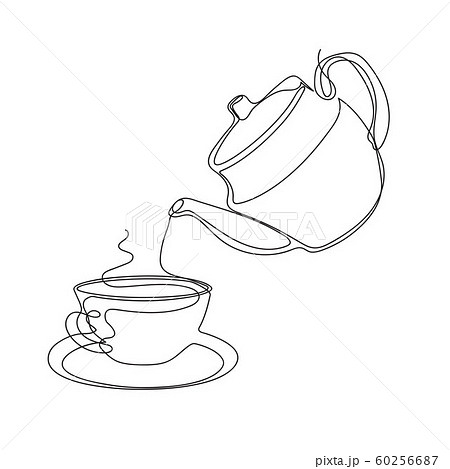 Black tea, pouring tea from tea pot in a white, - Stock Photo [98799334]  - PIXTA