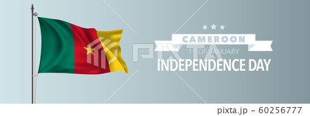 Cameroon happy independence day greeting card, banner vector illustration 60256777