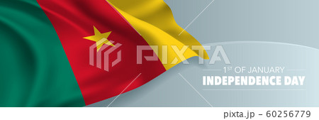 Cameroon independence day vector banner, greeting card. 60256779