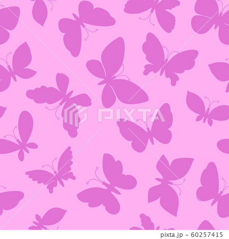 Butterfly silhouette seamless pattern. Butterflies Flying isolated on pink background. Abstract girly surface design. Vector stock illustrations Butterfly silhouette seamless pattern. Butterflies Flying isolated on pink background. Abstract girly surface design. Vector stock illustrations 60257415