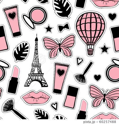 Abstract cosmetic hand drawing. Seamless pattern Abstract cosmetic hand drawing. Seamless pattern 60257488