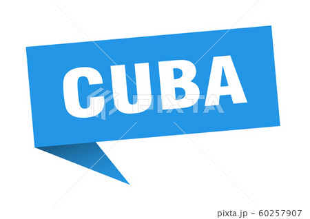 Cuba sticker. Blue Cuba signpost pointer sign 60257907