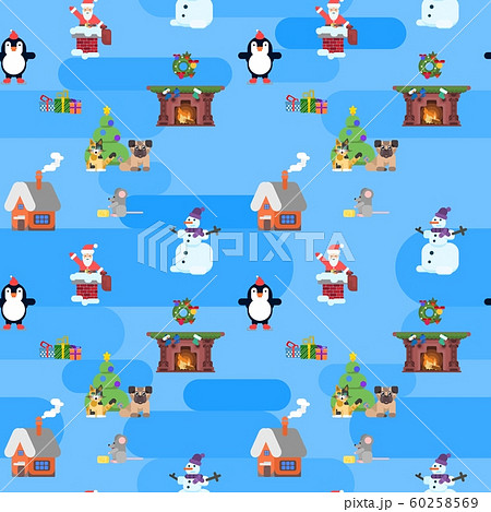 bright illustration wrapping paper new year versia 60258569