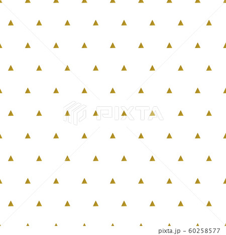 Gold triangles pattern on white background. Abstract seamless repeating pattern. Minimal design with golden glittering geometric shapes. Vector illustration. Gold triangles pattern on white background. Abstract seamless repeating pattern. Minimal design with golden glittering geometric shapes. Vector illustration. 60258577