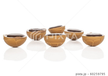 Sweet brown toffee isolated on white Sweet brown toffee isolated on white 60259795