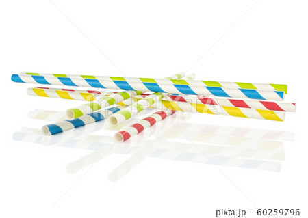 Colorful paper straw isolated on white Colorful paper straw isolated on white 60259796