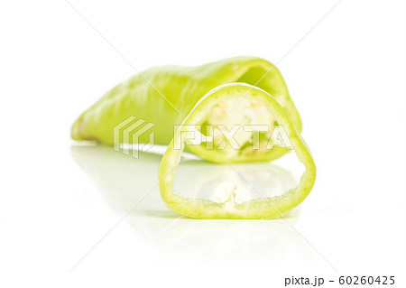 Hot green pepper isolated on white 60260425