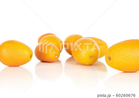 Tasty orange kumquat isolated on white 60260676